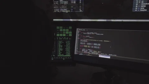 Russian hacker hacks code of global network Stock Footage 73454761