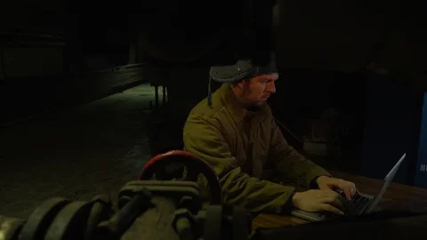 Russian hacker for laptop Stock Footage 107324683