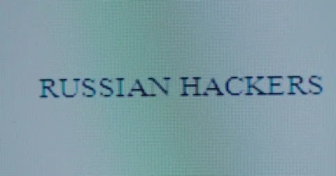Russian hackers macro computer screen Stock Footage 84529014