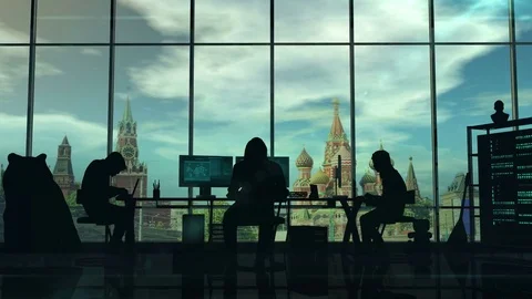 Russian hackers at work Stock Footage 81113168
