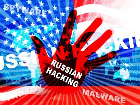 Russian Hacking Election Attack Alert 3d Illustration Stock Illustration
