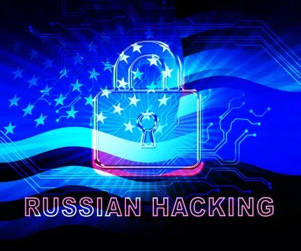 Russian Hacking Election Attack Alert 3d Illustration 스톡 일러스트