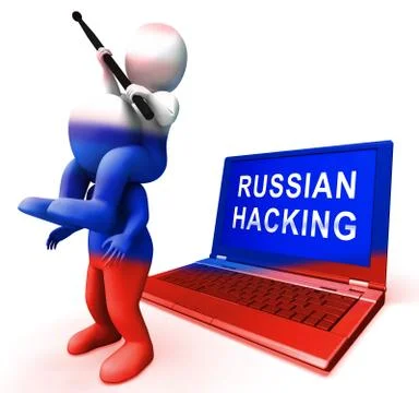 Russian Hacking Election Attack Alert 3d Illustration 스톡 일러스트