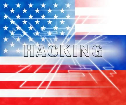 Russian Hacking Election Attack Alert 3d Illustration 스톡 일러스트