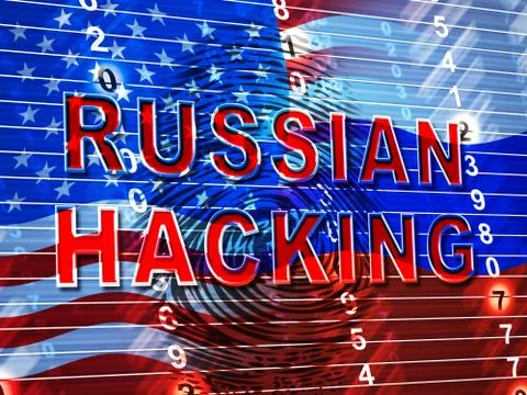 Russian Hacking Election Attack Alert 3d Illustration Illustrazione stock