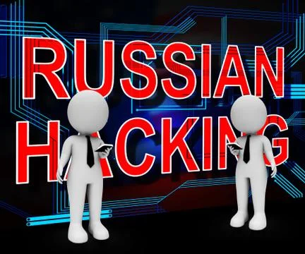 Russian Hacking Election Attack Alert 3d Illustration 스톡 일러스트