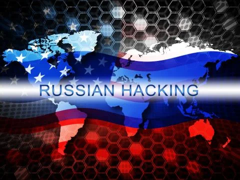Russian Hacking Election Attack Alert 2d Illustration Stockillustratie