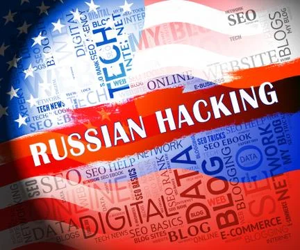 Russian Hacking Election Attack Alert 2d Illustration 스톡 일러스트