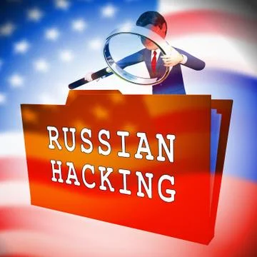 Russian Hacking Election Attack Alert 3d Illustration Illustrazione stock