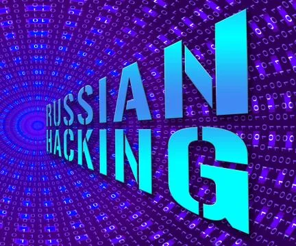 Russian Hacking Election Attack Alert 3d Illustration 스톡 일러스트