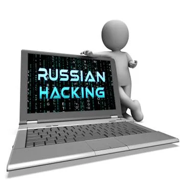 Russian Hacking Election Attack Alert 3d Illustration 스톡 일러스트