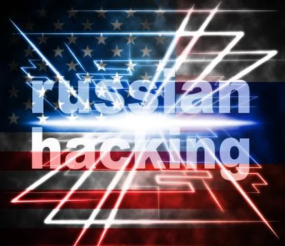 Russian Hacking Light Burst Shows Attack 3d Illustration Stock Illustration