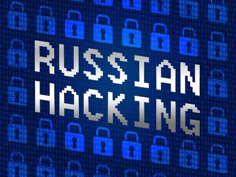 Russian Hacking Locks Shows Election Data 3d Illustration Illustrazione stock
