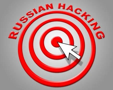Russian Hacking Target And Pointer 3d Illustration Stock Illustration