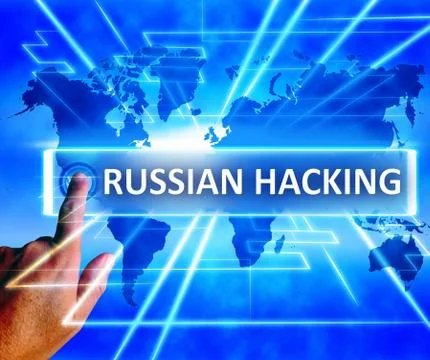Russian Hacking World Map Shows Cybercrime 3d Illustration Stock Illustration