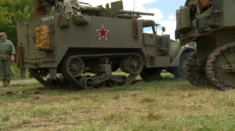Russian half track 1 Stock Footage 33660825