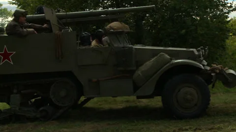 Russian half track 3 Video stock 33660729