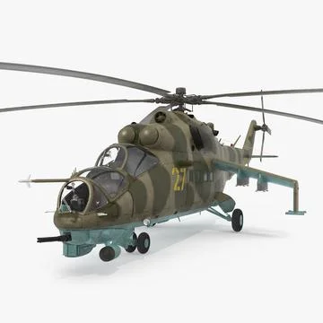 Russian Helicopter Mil Mi-24 ~ 3D Model #90942568 | Pond5