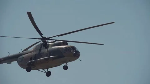Russian helicopter passing by Stock Footage 56035269