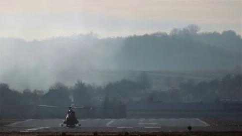 Russian Helicopter Taking Off.4k Stock Footage 73079641