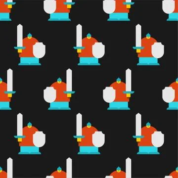 Russian hero warrior pattern seamless. knight made in Russia background Stock Illustration