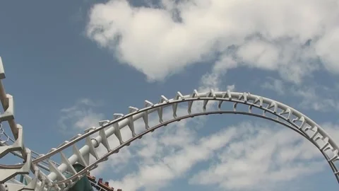 Russian Hills Roller coaster on a sunny day Stock Footage 242389134