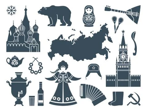 Russian icons Stock Illustration