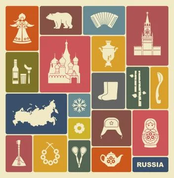 Russian icons Stock Illustration