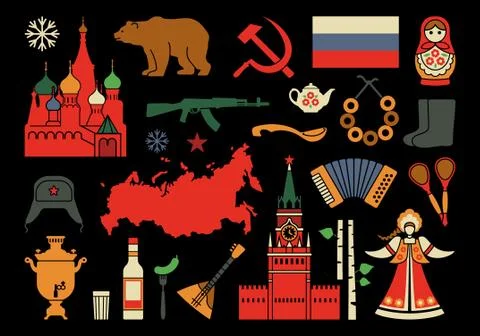 Russian icons Stock Illustration