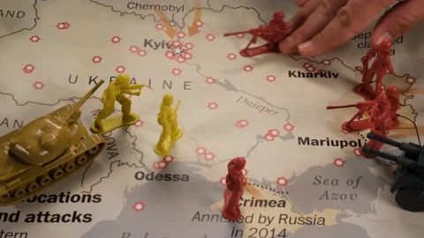 Russian invasion on map Stock Footage 171525609