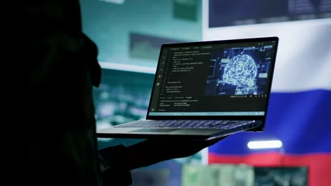Russian IT expert uses new technology machine learning to spread fake news Stock Footage 279950041