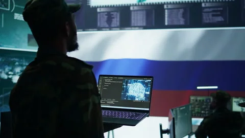 Russian IT expert uses new technology machine learning to spread fake news Stock Footage 280145296