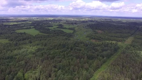 Russian landscape from the altitude Stock Footage 77490421
