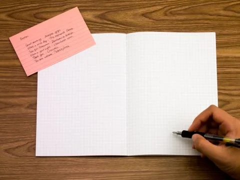 Russian; Learning New Language Writing Words on the Notebook Stock Photos