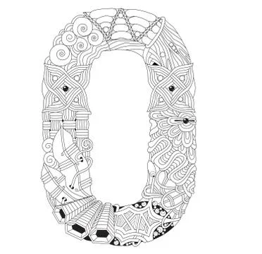 Russian letter for coloring. Vector decorative zentangle object Stock Illustration