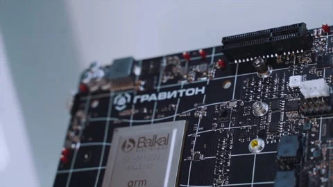 Russian-made motherboard, computer components 스톡 동영상 197042928
