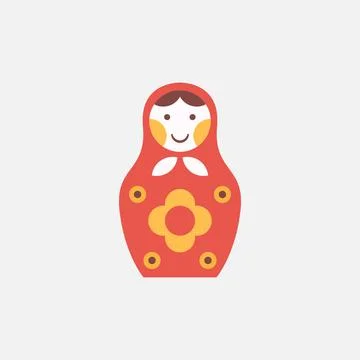 Russian Matreshka. Flat vector illustration. 스톡 일러스트