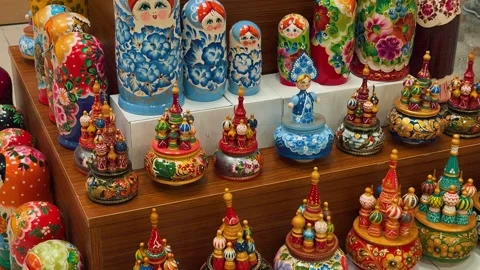 Russian Matryoshka doll 2 Video stock 328849622