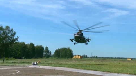 Russian military helicopter landing. Stock Footage 68162353