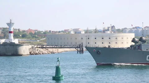 Russian military minesweeper Video stock 40340552