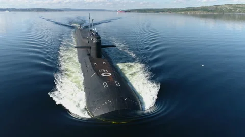 Russian military nuclear submarine. Stock Footage
