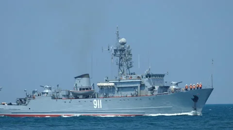 Russian minesweeper on the high seas Stock Footage 66787660
