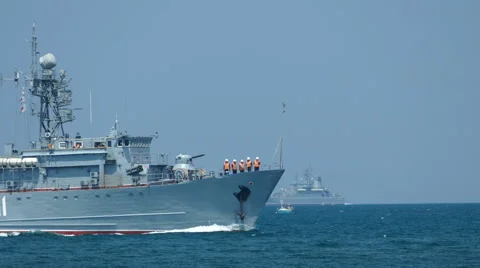 Russian minesweeper on the high seas Video stock 66810688
