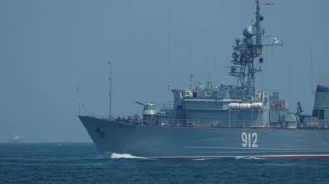 Russian minesweeper on the high seas Stock Footage 67006759
