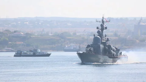 Russian missile boat Stock Footage 40340641