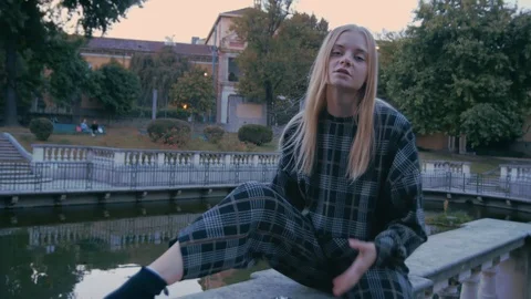 Russian model in Milan Stock Footage 98158867