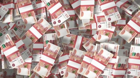 Russian money heap Stock Footage 70051247