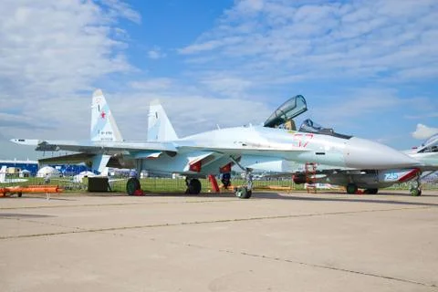 Russian multi-functional fighter Su-35s 库存照片