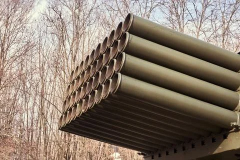 Russian multiple launch rocket system Stock Photos