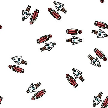 Russian national clothes vector seamless pattern Stock Illustration